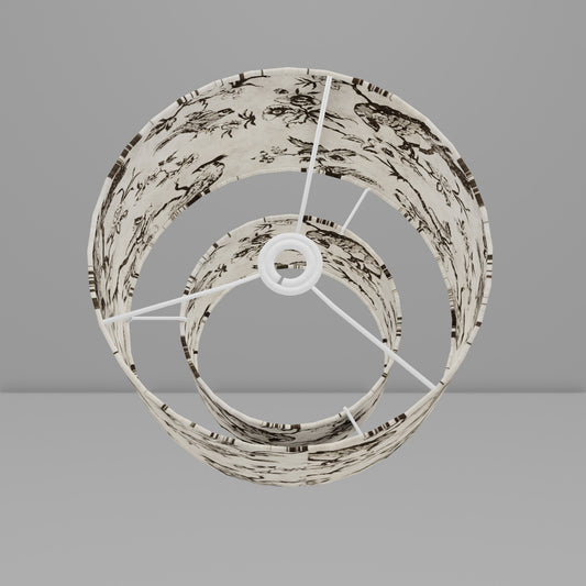 2 Tier Lamp Shade - P41 - Oriental Birds, 30cm x 20cm & 20cm x 15cm