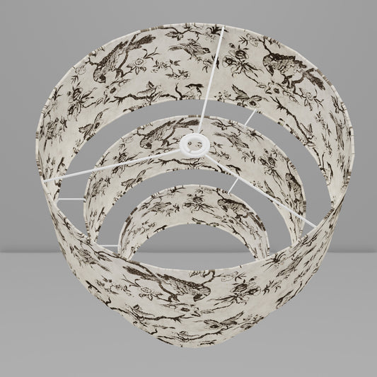 3 Tier Lamp Shade - P41 - Oriental Birds, 50cm x 20cm, 40cm x 17.5cm & 30cm x 15cm