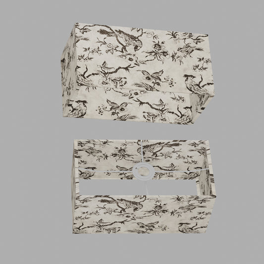 Rectangle Lamp Shade - P41 - Oriental Birds, 40cm(w) x 20cm(h) x 20cm(d)