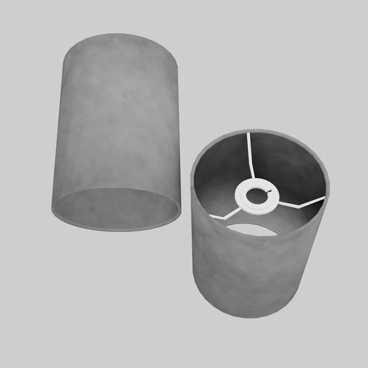 Drum Lamp Shade - P53 ~ Pewter Grey Lokta, 15cm(diameter)