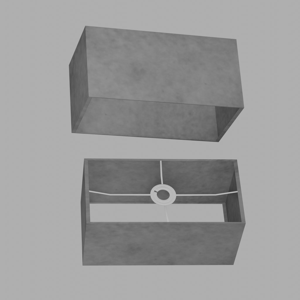 Rectangle Lamp Shade - P53 - Pewter Grey, 40cm(w) x 20cm(h) x 20cm(d)
