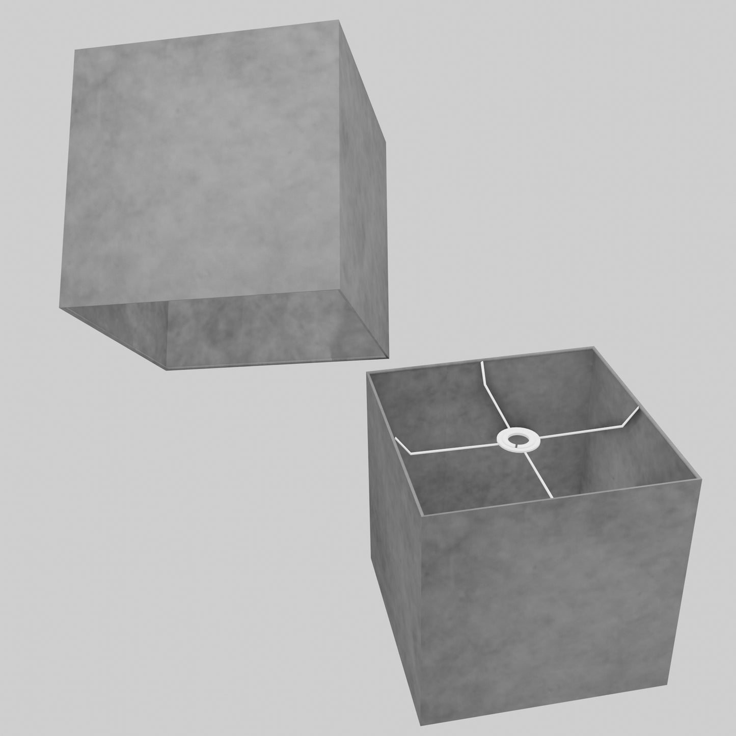 Square Lamp Shade - P53 - Pewter Grey, 30cm(w) x 30cm(h) x 30cm(d)