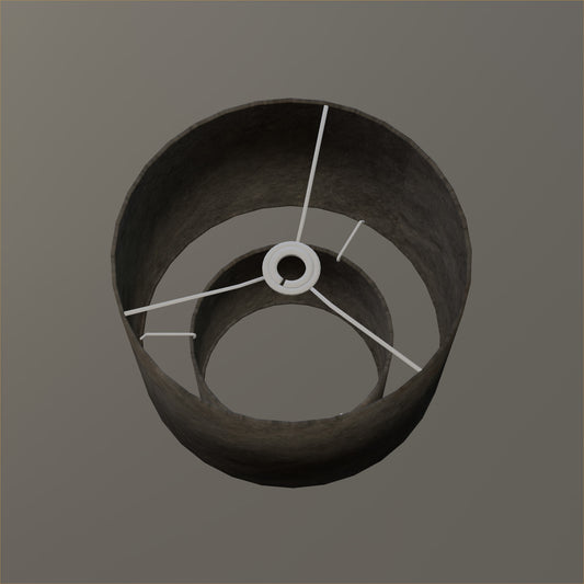 2 Tier Lamp Shade - P55 - Black Lokta, 30cm x 20cm & 20cm x 15cm