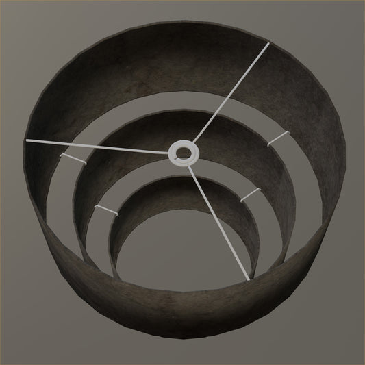 3 Tier Lamp Shade - P55 - Black Lokta, 50cm x 20cm, 40cm x 17.5cm & 30cm x 15cm