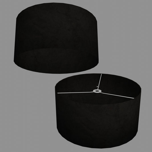 Drum Lamp Shade - P55 - Black Lokta, 50cm(d) x 25cm(h)