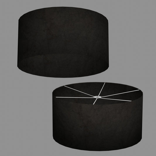 Drum Lamp Shade - P55 - Black Lokta, 60cm(d) x 30cm(h)