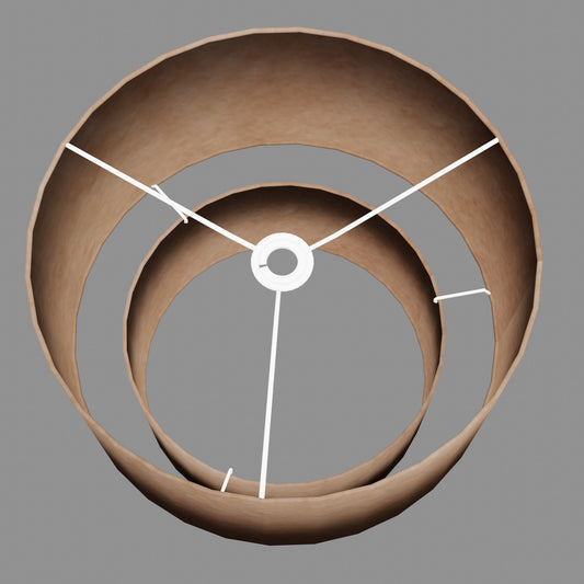 2 Tier Lamp Shade - P58 - Brown Lokta, 40cm x 20cm & 30cm x 15cm