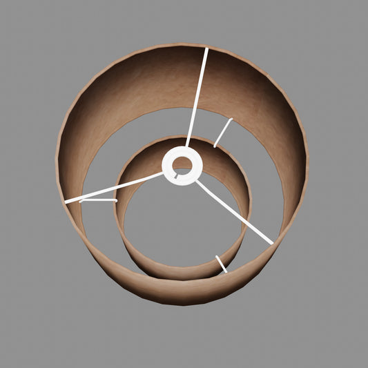 2 Tier Lamp Shade - P58 - Brown Lokta, 30cm x 20cm & 20cm x 15cm