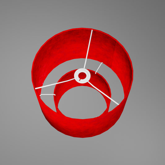 2 Tier Lamp Shade - P60 - Red Lokta, 30cm x 20cm & 20cm x 15cm