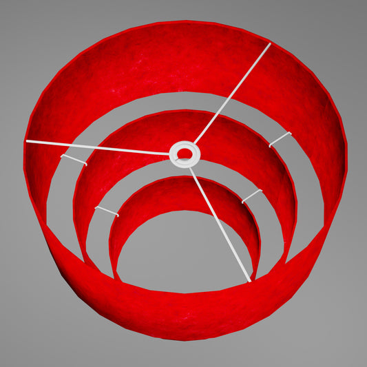 3 Tier Lamp Shade - P60 - Red Lokta, 50cm x 20cm, 40cm x 17.5cm & 30cm x 15cm