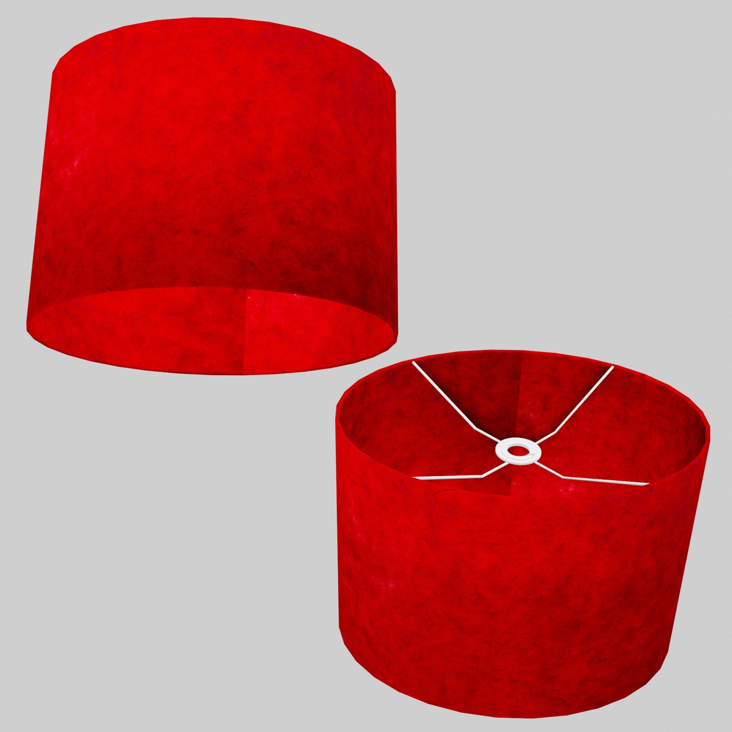 Oval Lamp Shade - P60 - Red Lokta, 40cm(w) x 30cm(h) x 30cm(d)