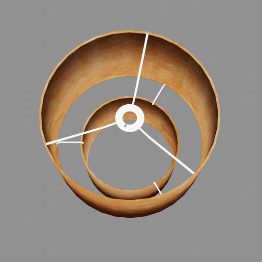 2 Tier Lamp Shade - P63 - Terracotta Lokta, 30cm x 20cm & 20cm x 15cm
