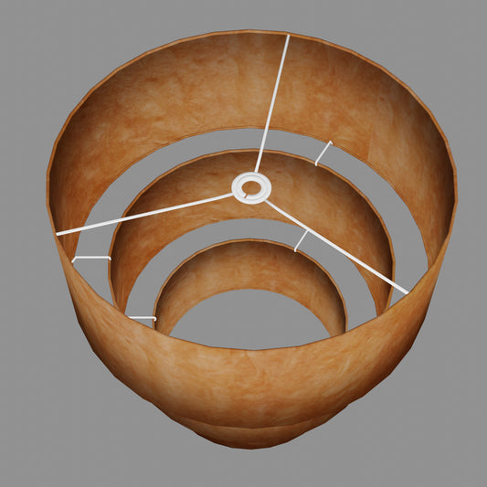 3 Tier Lamp Shade - P63 - Terracotta Lokta, 50cm x 20cm, 40cm x 17.5cm & 30cm x 15cm