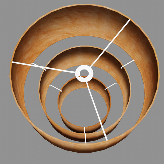 3 Tier Lamp Shade - P63 - Terracotta Lokta, 40cm x 20cm, 30cm x 17.5cm & 20cm x 15cm