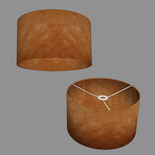 Drum Lamp Shade - P63 - Terracotta Lokta, 35cm(d) x 20cm(h)