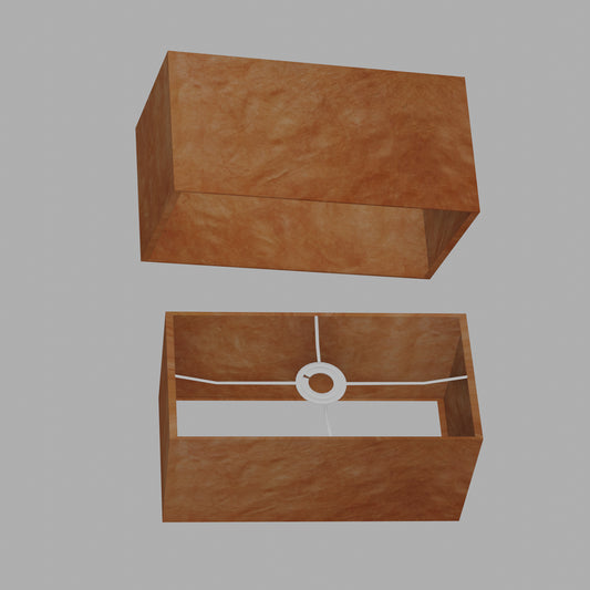 Rectangle Lamp Shade - P63 - Terracotta Lokta, 40cm(w) x 20cm(h) x 20cm(d)