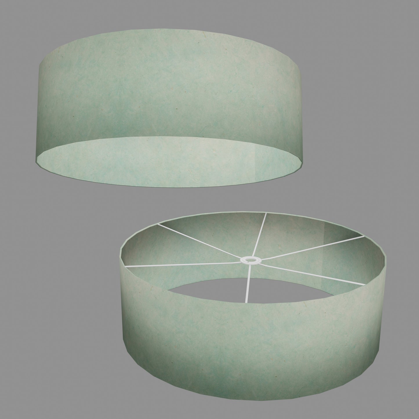 Drum Lamp Shade - P65 - Turquoise Lokta, 60cm(d) x 20cm(h)
