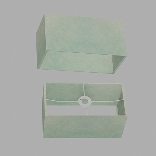 Rectangle Lamp Shade - P65 - Turquoise Lokta, 40cm(w) x 20cm(h) x 20cm(d)