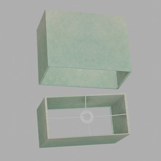Rectangle Lamp Shade - P65 - Turquoise Lokta, 40cm(w) x 30cm(h) x 20cm(d)