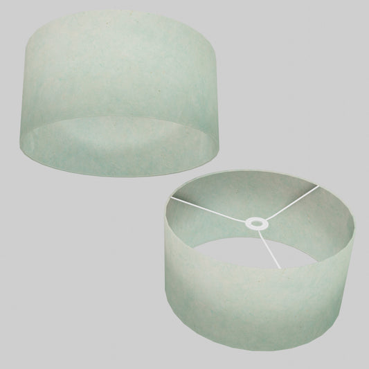 Drum Lamp Shade - P65 - Turquoise Lokta, 40cm(d) x 20cm(h)