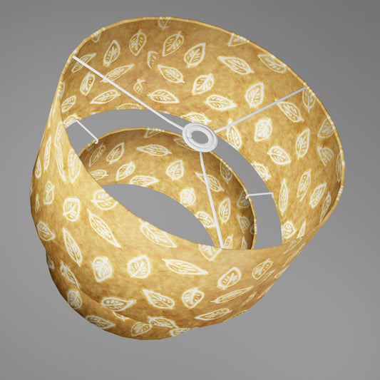 2 Tier Lamp Shade - P66 - Batik Leaf on Camel, 40cm x 20cm & 30cm x 15cm