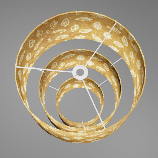 3 Tier Lamp Shade - P66 - Batik Leaf on Camel, 40cm x 20cm, 30cm x 17.5cm & 20cm x 15cm