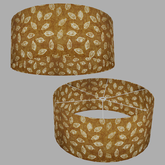 Drum Lamp Shade - P66 - Batik Leaf on Camel, 70cm(d) x 30cm(h)