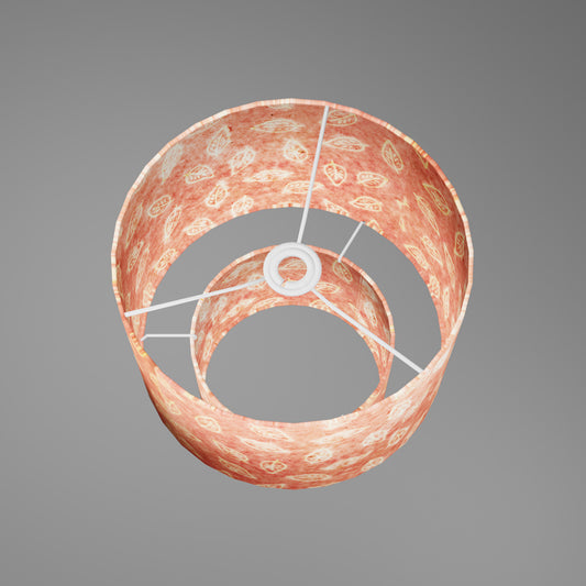 2 Tier Lamp Shade - P67 - Batik Leaf on Pink, 30cm x 20cm & 20cm x 15cm