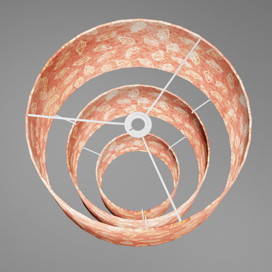 3 Tier Lamp Shade - P67 - Batik Leaf on Pink, 40cm x 20cm, 30cm x 17.5cm & 20cm x 15cm