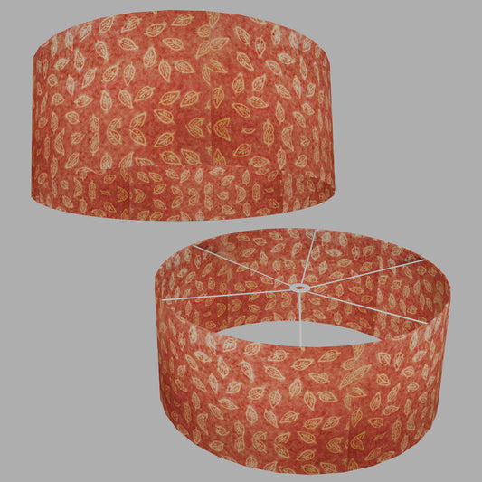 Drum Lamp Shade - P67 - Batik Leaf on Pink, 70cm(d) x 30cm(h)