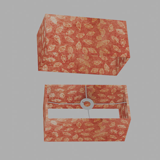 Rectangle Lamp Shade - P67 - Batik Leaf on Pink, 40cm(w) x 20cm(h) x 20cm(d)