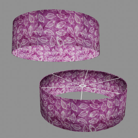 Drum Lamp Shade - P68 - Batik Leaf on Purple, 60cm(d) x 20cm(h)