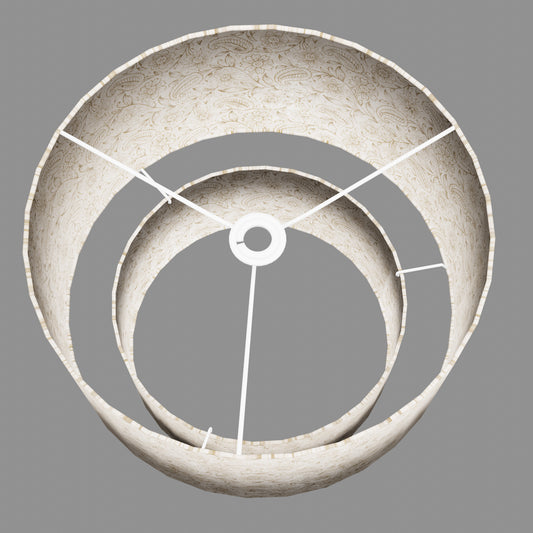 2 Tier Lamp Shade - P69 - Garden Gold on Natural, 40cm x 20cm & 30cm x 15cm