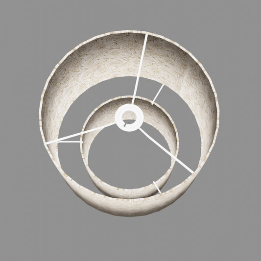 2 Tier Lamp Shade - P69 - Garden Gold on Natural, 30cm x 20cm & 20cm x 15cm