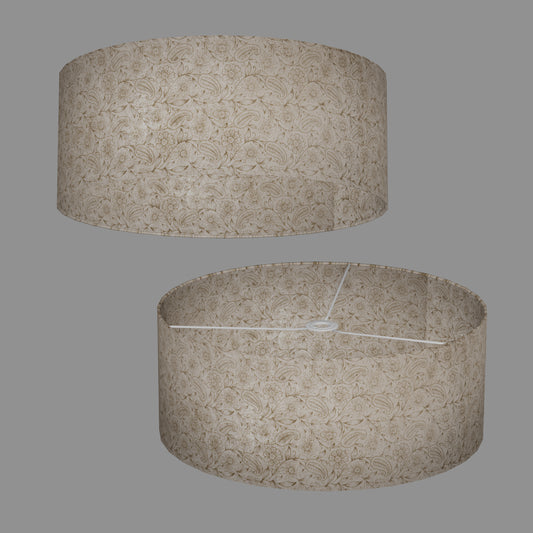 Drum Lamp Shade - P69 - Garden Gold on Natural, 50cm(d) x 20cm(h)