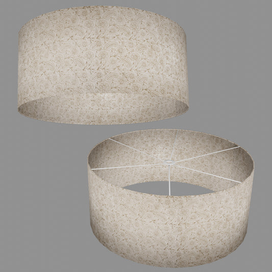 Drum Lamp Shade - P69 - Garden Gold on Natural, 70cm(d) x 30cm(h)