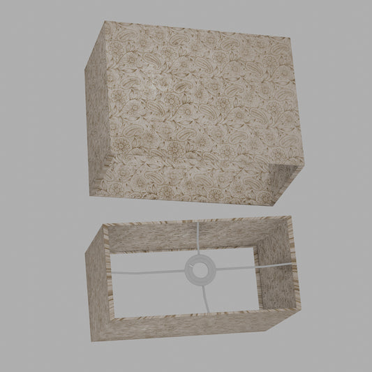 Rectangle Lamp Shade - P69 - Garden Gold on Natural, 40cm(w) x 30cm(h) x 20cm(d)