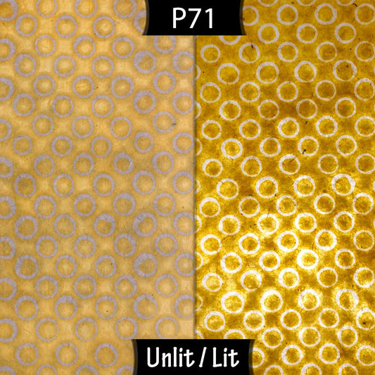 Drum Lamp Shade - P71 - Batik Yellow Circles, 40cm(d) x 30cm(h)