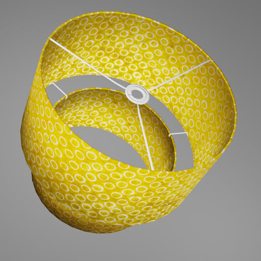 2 Tier Lamp Shade - P71 - Batik Yellow Circles, 40cm x 20cm & 30cm x 15cm