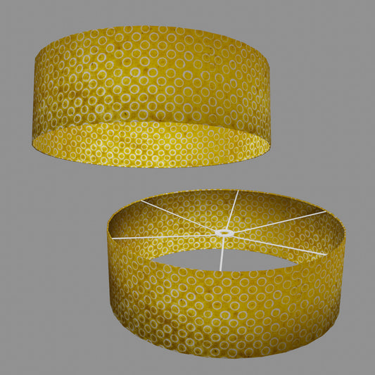 Drum Lamp Shade - P71 - Batik Yellow Circles, 60cm(d) x 20cm(h)