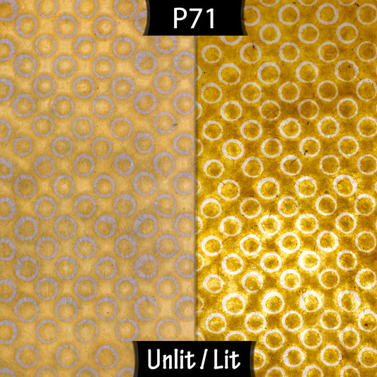 Drum Lamp Shade - P71 - Batik Yellow Circles, 20cm(d) x 20cm(h) - Imbue Lighting