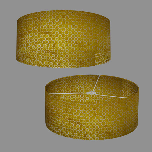 Drum Lamp Shade - P71 - Batik Yellow Circles, 50cm(d) x 20cm(h)