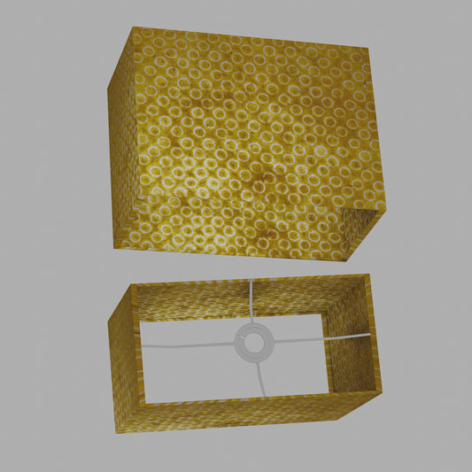 Rectangle Lamp Shade - P71 - Batik Yellow Circles, 40cm(w) x 30cm(h) x 20cm(d)