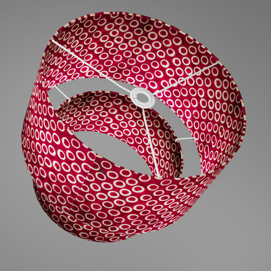 2 Tier Lamp Shade - P73 - Batik Cranberry Circles, 40cm x 20cm & 30cm x 15cm