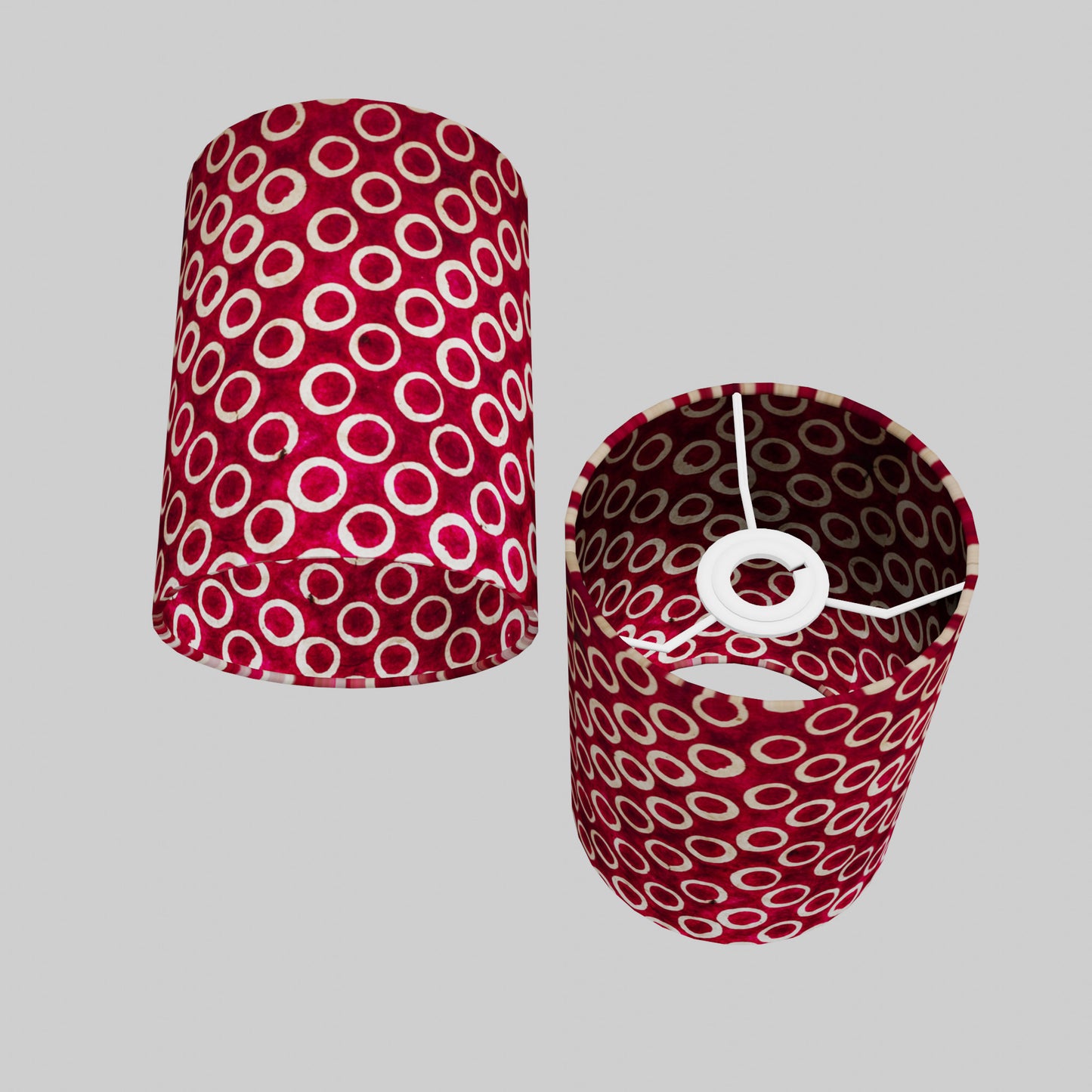 Drum Lamp Shade - P73 ~ Batik Cranberry Circles, 15cm(diameter)