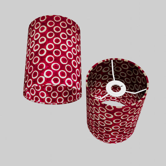 Drum Lamp Shade - P73 ~ Batik Cranberry Circles, 15cm(diameter)