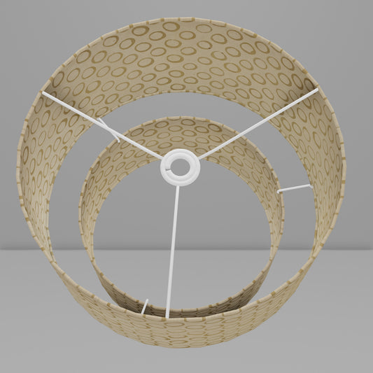 2 Tier Lamp Shade - P74 - Batik Natural Circles, 40cm x 20cm & 30cm x 15cm