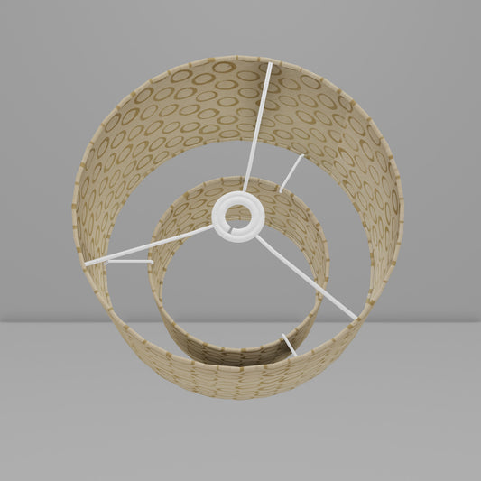 2 Tier Lamp Shade - P74 - Batik Natural Circles, 30cm x 20cm & 20cm x 15cm