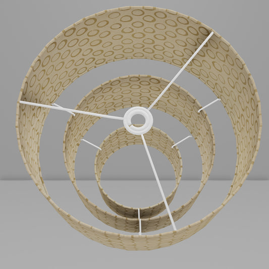 3 Tier Lamp Shade - P74 - Batik Natural Circles, 40cm x 20cm, 30cm x 17.5cm & 20cm x 15cm