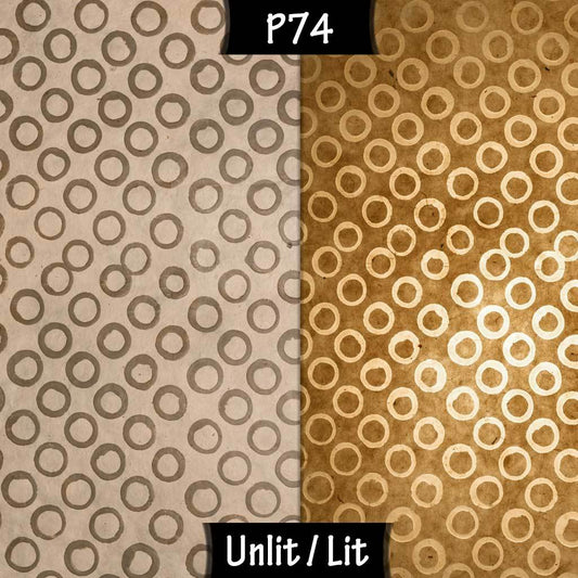 Oval Lamp Shade - P74 - Batik Natural Circles, 40cm(w) x 20cm(h) x 30cm(d) - Imbue Lighting